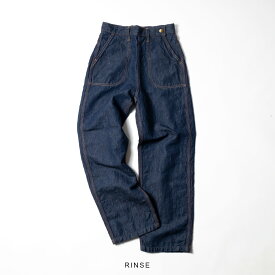 【51%OFFクーポン対象】caqu(サキュウ)/linen ranch pants(リネン ランチ パンツ)/ジーンズ デニムパンツ rinse 04224-05 antique denim レディース デニム パンツ 日本製