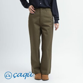 【30日限定!半額クーポン対象 50%OFF】caqu(サキュウ)/M45 old chino(M45 オールドチノ)/チノツイル レディース チノパン ボトムス カーキ オリーブ 14445 ANTIQUE MILITARY 日本製