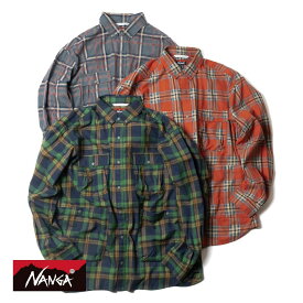 NANGA(ナンガ)FADE PLAID CAMP SHIRT(フェード プレイド キャンプ シャツ)チェック チェックシャツ ネルシャツ フランネル アウトドア メンズ