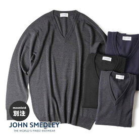 【23日19:00迄 21％OFFクーポン対象】【正規品】【日本別注】 ジョンスメドレー JOHN SMEDLEY メンズ メリノウール メリノ 24G 長袖 Vネック ニット A4591 24ゲージ SWEATER SERIES イギリス製