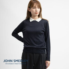 【20％OFFクーポン対象】JOHN SMEDLEY(ジョンスメドレー)/CLERIC KNIT POLO SHIRT(クレリック ニット ポロ シャツ)/日本別注 正規品 30G JSメリノエクストラファインウール レディース トップス 長袖 イギリス製 A4601