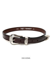 【500円OFFクーポン対象!6/4(火)19:00～】TORY LEATHER(トリーレザー)/3-Piece Silver Buckle Belt(スリーピース シルバーバックル ベルト)レザーベルト 本革