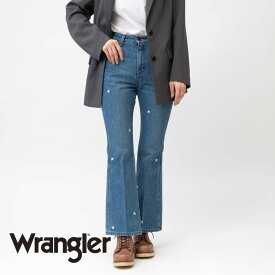 【P20倍】Wrangler ラングラー US ORIGINALS/ブーツカット フレアーパンツ ジーンズ デニムパンツ 花柄 刺繍 フレアパンツ センタープレス