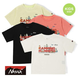 【P10倍】【返品交換送料無料】NANGA(ナンガ)/ECO HYBRID CAMPING MANNERS WILD ANIMALS KIDS TEE(エコハイブリッド キャンピングマナー ワイルドアニマル キッズティー)/デイリーティー 半袖 Ferre Yarn フェレヤーン メンズ レディース キッズ