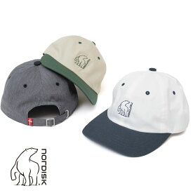 【返品交換送料無料】NORDISK(ノルディスク)/BEAR EMBROIDERY 6PANEL CAP(ベア エンブロイダリー 6パネル キャップ)/NU01305 メンズ 帽子 ベースボールキャップ ポーラーベア 白くま BEIGE GRAY WHITE 日本製