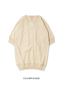 【20％OFFクーポン!】オールドホームステッダー Olde Homesteader ヘンリーネック ショートスリーブ 半袖 Tシャツ メンズ レディース 無地 S/S HENLEY NECK SHORT SLEEVE US002 インターロック フライス インナー カットソー ニット ギフト プレゼント 日本製