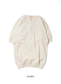 【5%OFFクーポン対象】オールドホームステッダー Olde Homesteader ヘンリーネック ショートスリーブ 半袖 Tシャツ メンズ レディース 無地 S/S HENLEY NECK SHORT SLEEVE US002 インターロック フライス インナー カットソー ニット ギフト プレゼント 日本製