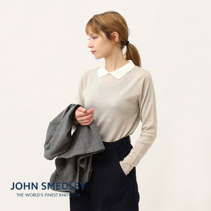 ジョンスメドレー 長袖ポロニット シャツ ウール ジョンスメドレー  