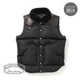 【返品交換送料無料】Rocky Mountain Featherbed（ロッキーマウンテンフェザーベッド）CHRISTY VEST for MOONLOID（クリスティベスト for ムーンロイド）別注 ファントムアーカイブ ホースハイド 馬革 茶芯 ダウンベスト ダウンウェア