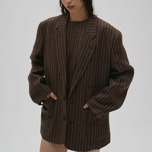 �y�ԕi�������������zTODAYFUL(�g�D�f�C�t��)/Boyfriend Stripe Linen Jacket(�{�[�C�t�����h �X�g���C�v ���l���W���P�b�g)/2026�t�� �t�A�E�^�[ �e�[���[�h �J�W���A��