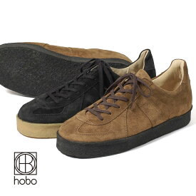【返品交換送料無料】hobo（ホーボー）GERMAN TRAINER COW SUEDE by REPRODUCTION OF FOUND（ジャーマントレーナー カウスエード バイ リプロダクション オブ ファウンド）スニーカー シューズ 靴 ミリタリースニーカー メンズシューズ 天然クレープソール HB-F4701