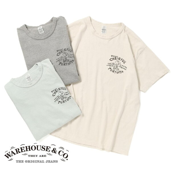 【返品交換送料無料】WAREHOUSE（ウエアハウス）Lot.4064 TORTOISE（Lot.4064 トータス）セコハン セコハンシリーズ 2nd hand 古着 Tシャツ 半袖 半袖T プリントT 染み込みプリント 日本製