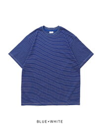【4％OFFクーポン対象】【返品交換送料無料】Yonetomi（ヨネトミ）GARMENT DYED BORDER T-SHIRT Short Sleeve（ガーメントダイ ボーダー Tシャツ ショートスリーブ）半袖 半袖T ボーダー クルーネック 製品染め 日本製