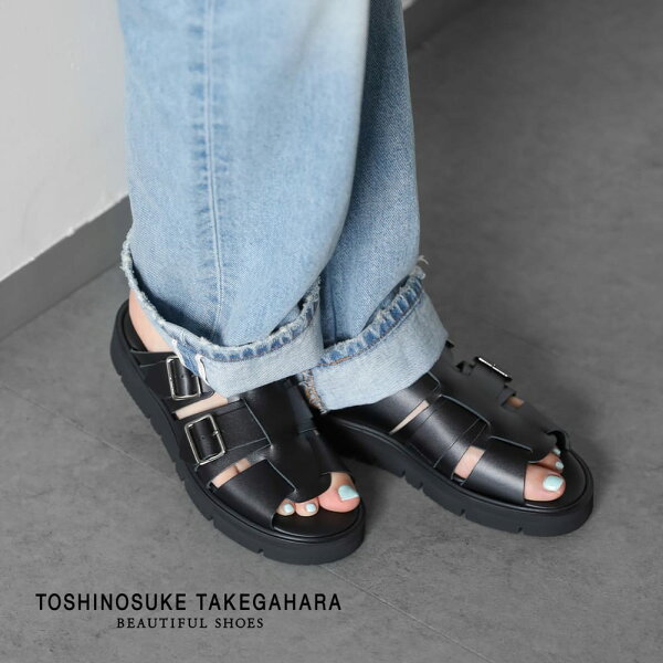 【返品交換送料無料】BEAUTIFUL SHOES（ビューティフル シューズ）GURKHA SANDALS GLOXI CUT SOLE（グルカサンダル グロクシカットソール）レザーサンダル  スライドサンダル モード ベルトサンダル Vibram BSS2512005