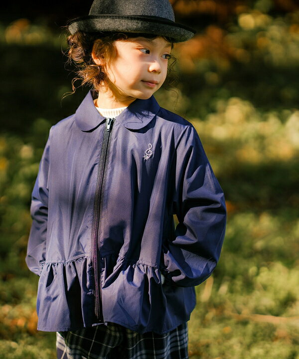 楽天市場 子供服 女の子 ジャケット 秋冬 長袖 通学着 お出かけ着 音符 刺繍入り フリル パーカー ネイビー 100cm 110cm 1cm 130cm 140cm 150cm 160cm 3歳 4歳 5歳 6歳 7歳 8歳 9歳 10歳 11歳 12歳 13歳 むーのんのん Moononnon