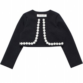 子供服 女の子 ボレロ 長袖 日本製 お出かけ着 セミフォーマル 入学式 結婚式 発表会 花レース付きホック止め ネイビー 春夏 120cm 130cm 140cm 150cm 160cm 6歳 7歳 8歳 9歳 10歳 11歳 12歳 13歳【むーのんのん MOONONNON】