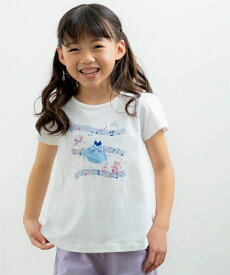 子供服 女の子 Tシャツ 半袖 普段着 通学着 通園着 綿100％音符プリントドレスモチーフつき ピンク オフホワイト 春夏 80cm 90cm 100cm 110cm 120cm 130cm 140cm 150cm 160cm 1歳 2歳 3歳 4歳 5歳 6歳 7歳 8歳 9歳 10歳 11歳 12歳 13歳 【むーのんのん moononnon】