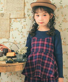 子供服 女の子 Tシャツ 秋冬 長袖 普段着 カジュアル フォーマル オリジナル チェック 千鳥 ペプラム リブ メロウ フリル トドラー キッズ ジュニア 100cm 110cm 120cm 130cm 140cm 150cm 160cm 3歳 4歳 5歳 6歳 7歳 8歳 9歳 10歳 11歳 12歳 13歳 【むーのんのん moononnon】