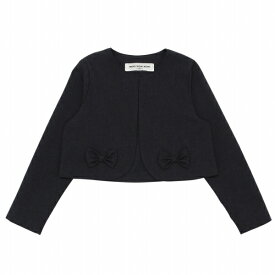 子供服 女の子 ボレロ 春夏 長袖 日本製 お出かけ着 セミフォーマル 入学式 卒業式 結婚式 発表会 リボン付きボレロ ネイビー 120cm 130cm 140cm 150cm 160cm 6歳 7歳 8歳 9歳 10歳 11歳 12歳 13歳 【むーのんのん MOONONNON】