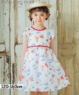 子供服 女の子 ワンピース ジャンパースカート 夏服 半袖 日本製 花柄 水彩画風 リボン 格子柄 セミフォ…