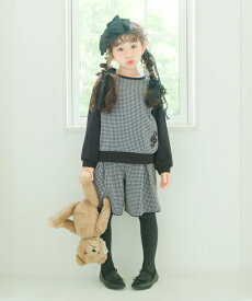 子供服 女の子 Tシャツ 秋冬 長袖 子ども 子ども服 普段着 通学着 おしゃれ着 お出かけ着 ピアノ 音符 刺繍 千鳥格子 ブラック 80cm 90cm 100cm 110cm 120cm 130cm 140cm 150cm 160cm 1歳 2歳 3歳 4歳 5歳 6歳 7歳 8歳 9歳 10歳 11歳 12歳 13歳 むーのんのん moononnon