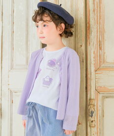 子供服 女の子 カーディガン 春夏 長袖 子ども服 こども キッズ ジュニア 小学生 通学 春服 アウター ボタン 長そで カーデ オフホワイト パープル 120cm 130cm 140cm 150cm 160cm 6歳 7歳 8歳 9歳 10歳 11歳 12歳 13歳 【むーのんのん moononnon】