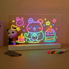 【クーポンで3280円！】MOONPAI LEDお絵描きボード 子供用 充電式 35cm大画面 7色ペン付き 繰り返し書いて消せる 親子で楽しむ 発光メッセージボード バー/店舗/オフィス/フェスティバル/ギフト