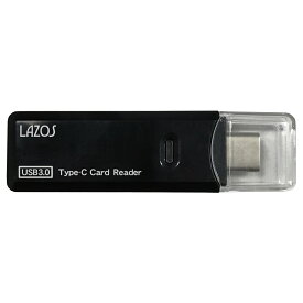 送料無料メール便 カードリーダー [USB3.0 /スマホ・タブレット対応] USBタイプC SD&マイクロSD（SD/ SDHC/ SDXC）L-TCRS-3.0/3676 Lazosx2個セット/卸