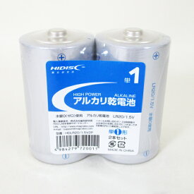 送料無料（北海道沖縄離島除く）単1アルカリ乾電池 単一乾電池 HIDISC 2本組x5パック