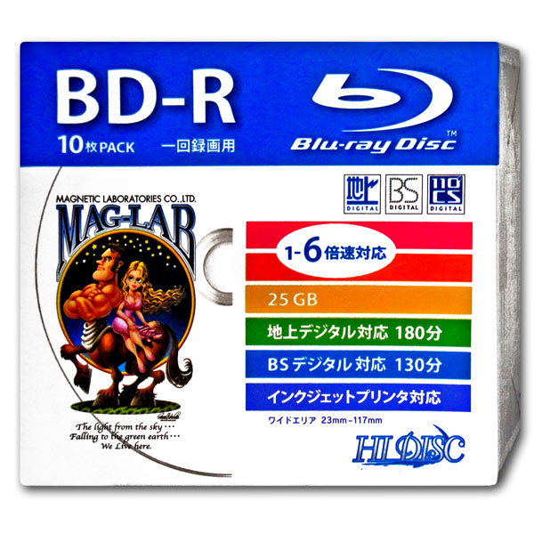 BD-R 録画用 ブルーレイ ディスク 25GB 6倍速 スリムケース入り10枚組 HIDISC HDBD-R6X10SC/2421ｘ１個  moonphase