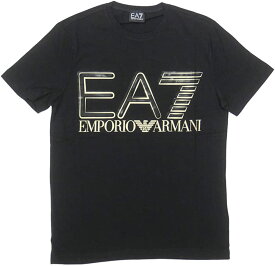 送料無料メール便 Tシャツ エンポリオアルマーニ EA7 クルーネックTシャツ 3LPT20 PJFFZ 0208 ブラック/ゴールド Sサイズ ポイント消化