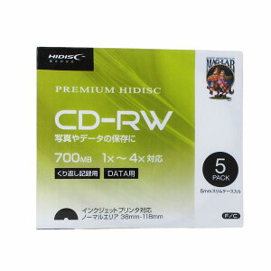 CD-RW JԂf[^p 1-4{ 5mmXP[X5pbN HIDISC HDCRW80YP5SC/0737x1