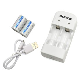 CR2 2個付き USB充電器(CR2 CR123A兼用 充電器）3198x1台