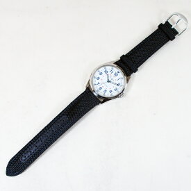 シチズン ファルコン 腕時計 日本製ムーブメント ナイロン/革ベルト ネイビー/白 QB38-314 メンズ 紳士/送料無料メール便