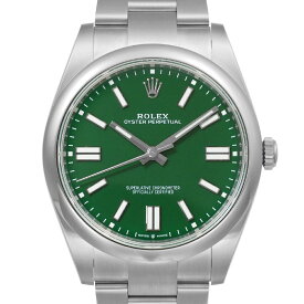 ロレックス オイスターパーペチュアル 41 グリーン Ref.124300 未使用品 メンズ 腕時計