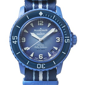 Blancpain×Swatch バイオセラミック スクーバ フィフティ ファゾムス アトランティック オーシャン Ref.SO35A100 未使用品 メンズ 腕時計