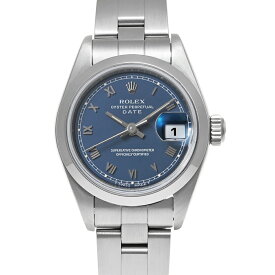 ロレックス オイスターパーペチュアル デイト Ref.69160 ブルー ローマンインデックス S番 中古品 レディース 腕時計