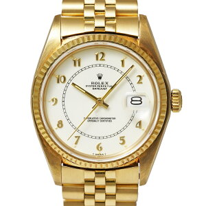 ROLEX 1983年前後 ROLEX デイトジャスト ボイラーゲージ Ref.16018 イエローゴールド アイボリー アンティーク品 メンズ 腕時計
