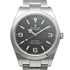 後期ダイヤル 箱・国内正規保証書付き ROLEX エクスプローラー1 Ref.214270 中古品 ブラック メンズ 腕時計