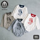 [t.] Disney ワッフル 長袖 ロンパース ディズニー ミッキー ベビー 赤ちゃん ベビー服 子供服 男の子 女の子 カバーオール ロンパス 70cm 80cm 綿100