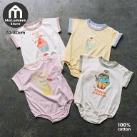 【新作】[t.] たべものプリントリンガーロンパース