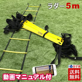 SPORTS科学 【動画マニュアル付】連結可能 ラダー トレーニング 5m プレート9枚 瞬速ラダー トレーニングラダー ラダートレーニング マーカーコーン サッカー フットサル 【5m 9段】