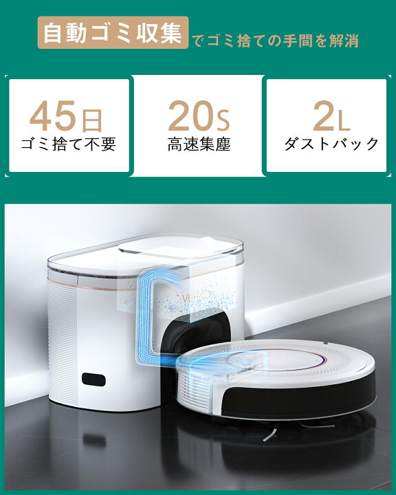 新品未使用⭐︎ 掃除・水拭き/自動ゴミ収集 Proscenic M8PRO ロボット 