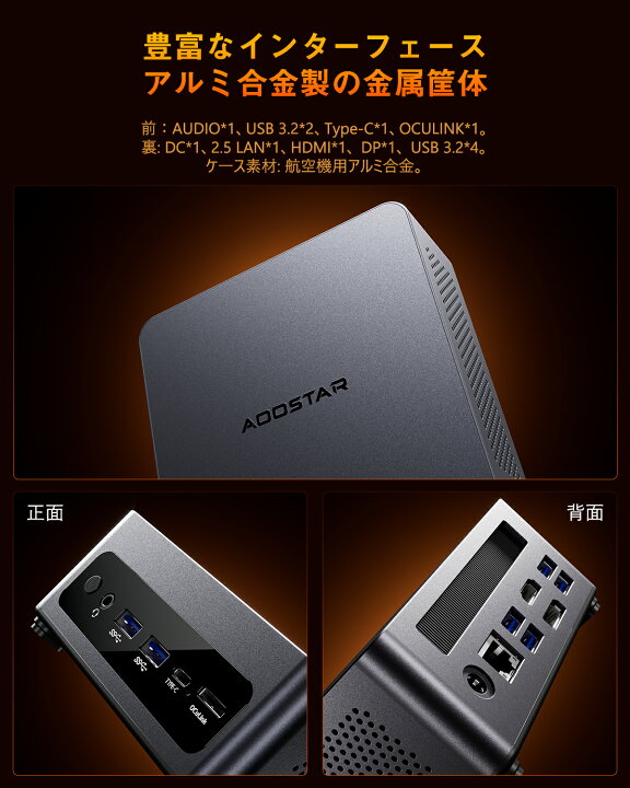 楽天市場】ミニPC Mini pc 小型pc AMD Ryzen 7 5825u搭載 16g 512g 4K 