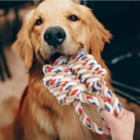 犬おもちゃ 犬用噛むおもちゃ玩具 犬ロープおもちゃ 中型犬 大型犬 ペット用 犬噛むおもちゃ 丈夫 天然コットン ストレス解消 運動不足解消 耐久性 清潔 歯磨き