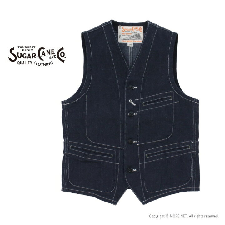 楽天市場】シュガーケーン SUGAR CANE 11ozブルーデニムワークベスト 