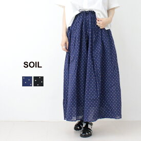 □ソイル SOIL コットンボイルドットプリントキュロット NSL24015 ワイドパンツ 水玉 ロング レディース 2025春夏