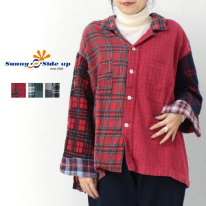 [50%OFF] �T�j�[�T�C�h�A�b�v SUNNY SIDE UP �����C�N�I�[�v���J���[�l���V���c SR-233-004 ���{�� �`�F�b�N�� ���C�h �g�b�v�X �H�D �Ò� ���f�B�[�X �����Y [�ԕi�E�����s��]