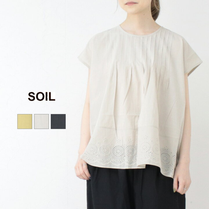 楽天市場】□□ソイル SOIL コットンボイルカットワークレース クルー 