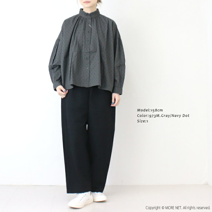 楽天市場】□□ソイル SOIL ポプリンドットプリントフリルカラーシャツ 